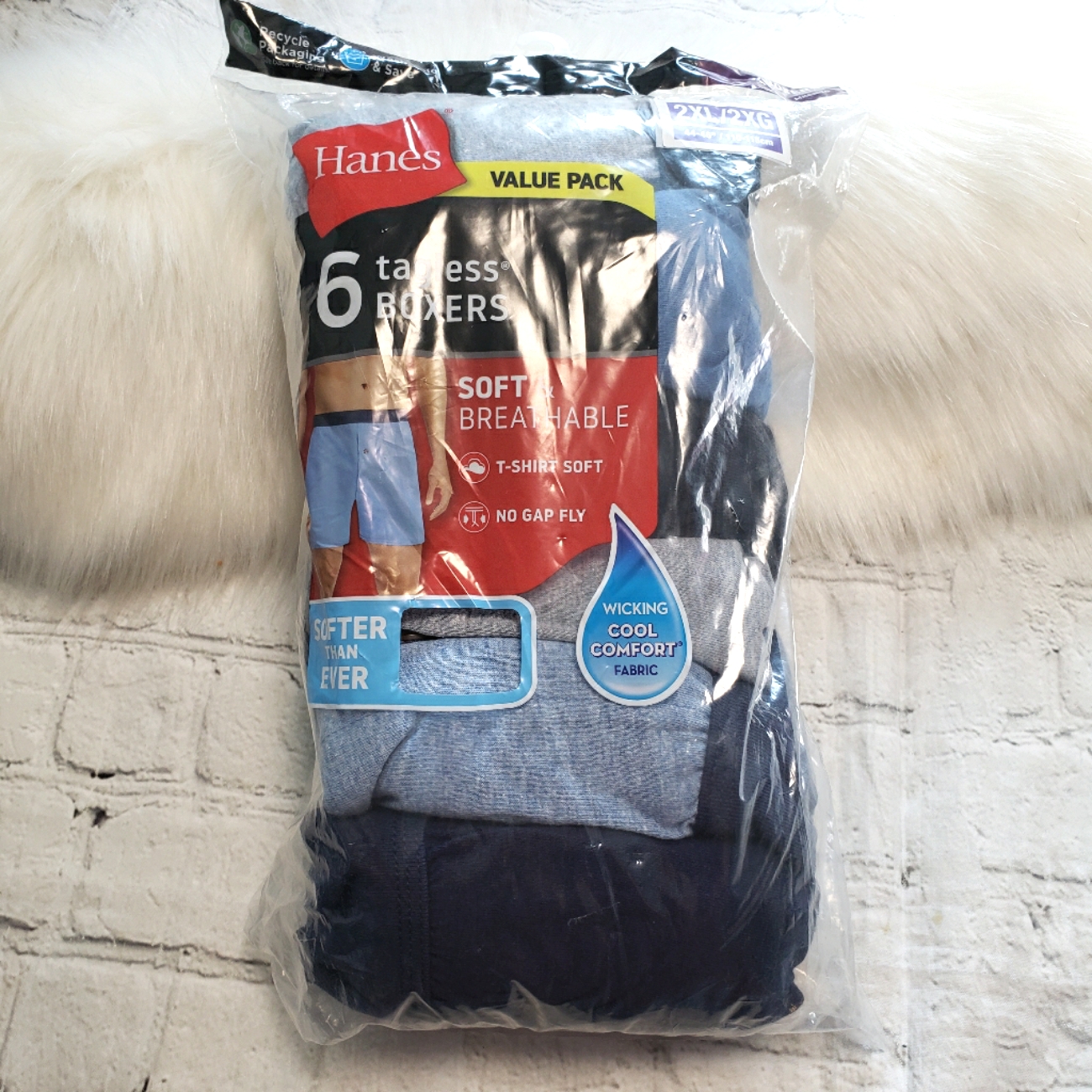 Hanes Men's Plus Size Tagless Boxers.
